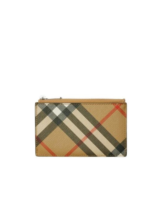 Burberry Metallic Checked Zip-Up Card Holder for men