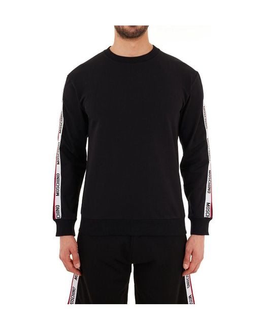 Moschino Black Printed Logo Sweater for men