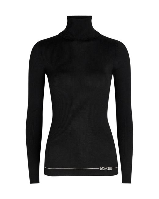 Moncler Black Logo Wool Top