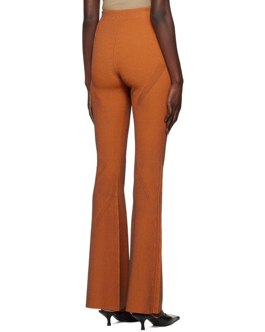 Dion Lee Brown Angled Rib Casual Pants for men