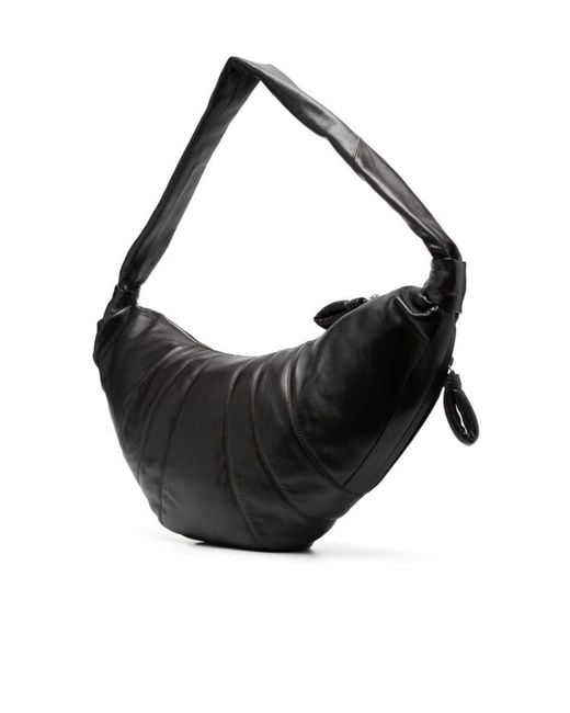 Lemaire Black Large Croissant Zipped Shoulder Bag for men
