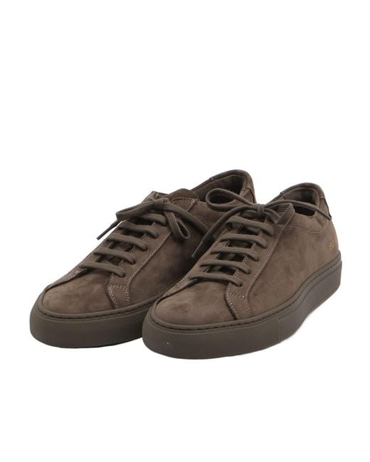 Common Projects Brown Suede-Leather Low-Top Sneakers for men