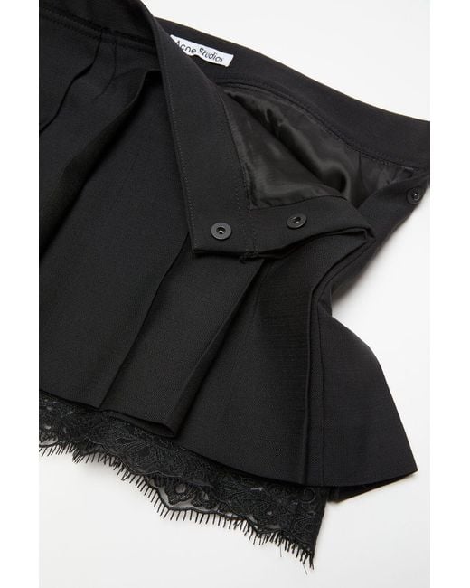 Acne Black Mini Pleated Skirt