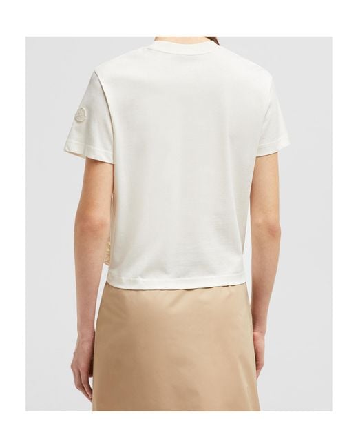 Moncler White Macramé Crewneck T-Shirt