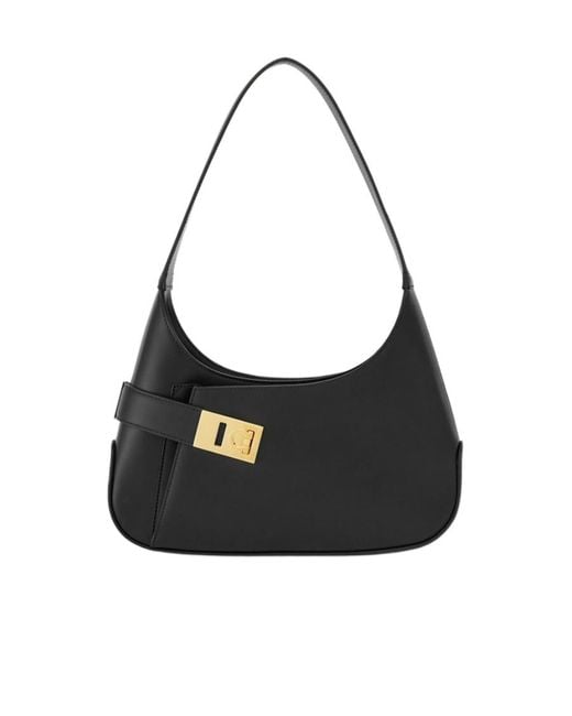 Ferragamo Black Ferragamo Asymmetric Pocket Hobo Bag