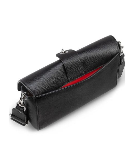 Christian Louboutin Black Groovy Foldover Top Crossbody Bag for men