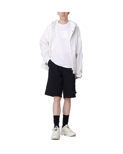 C P Company Green Logo-Patch Hooded Jacket for men