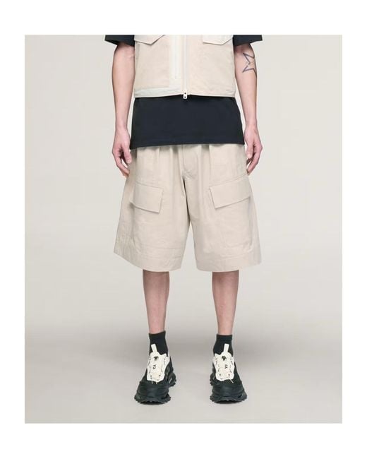 Y-3 Natural Wide-Leg Shorts for men