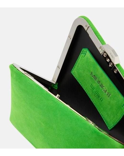 The Attico Green Midnight Logo Clutch