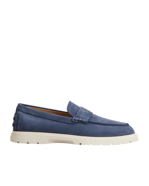 Tod's Blue Leather Loafers for men