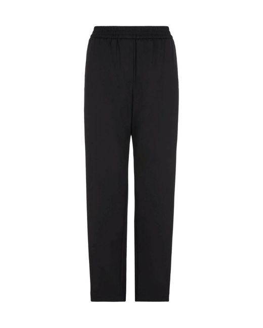 Giorgio Armani Black Barathea Wool Casual Pants