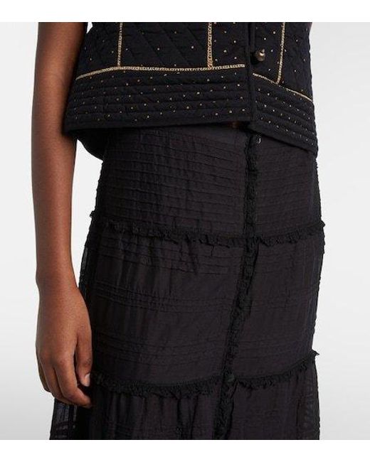 Isabel Marant Black Paoline Lace-Trimmed Maxi Skirt