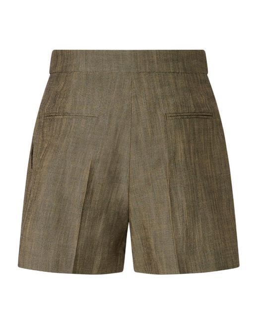 Pinko Green Pleated Detail Tailored Shorts