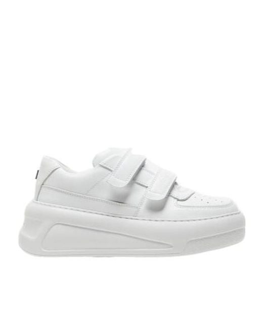 Acne White Steffey Friend Velcro Low-Top Sneakers