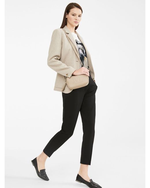 Max Mara Black Pegno Slim Cut Straight Leg Trousers