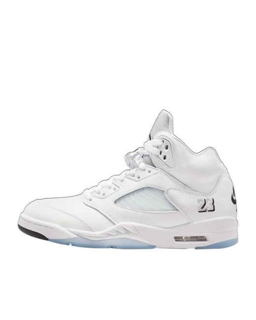 Nike White Air Jordan 5 Retro Lace-Up Sneakers for men