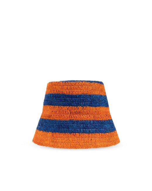 Etro Orange Woven Bucket Hat