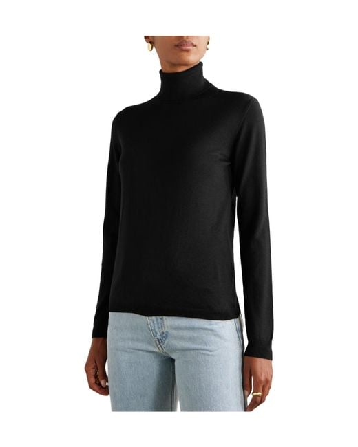 Giuliva Heritage Black Wool Turtleneck Sweater