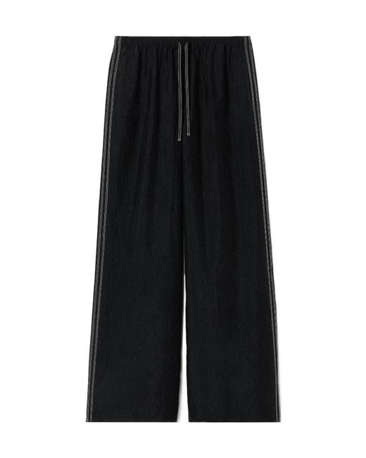 Filippa K Black Eve Draped Wide-Leg Pants