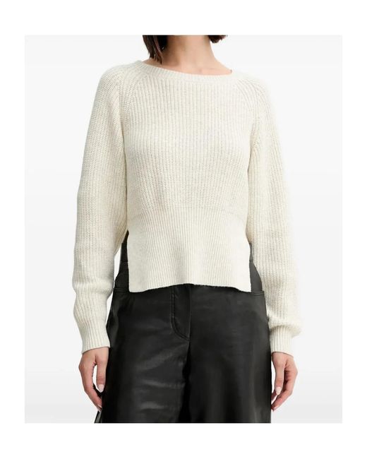 Twinset White Ribbed-Knit Jumper