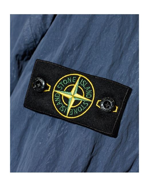 Stone Island Blue Logo Patch Zip-Up Jacket for men