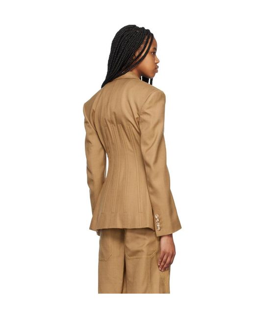 Stella McCartney Natural Corset Lapel Suit Jacket