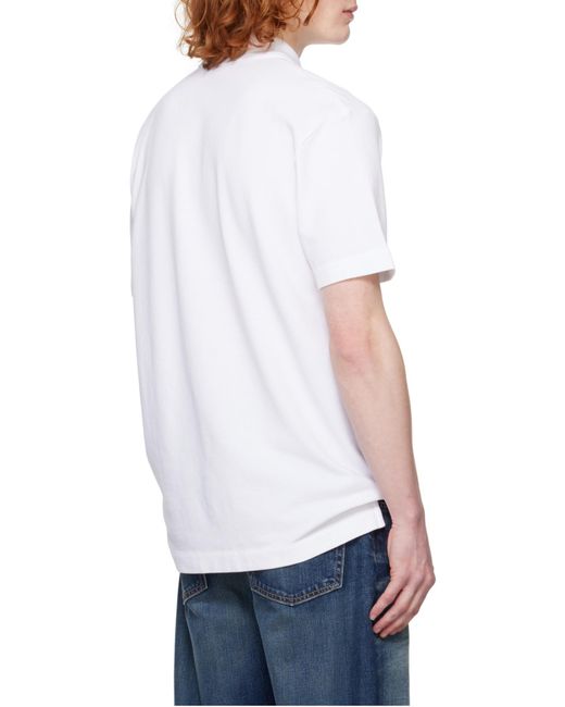 Maison Kitsuné White Maison Kitsuné Handwriting Comfort Polo Shirt for men