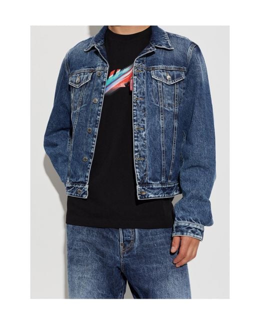 DSquared² Blue Dark Highlight Mini Front Jean Jacket for men
