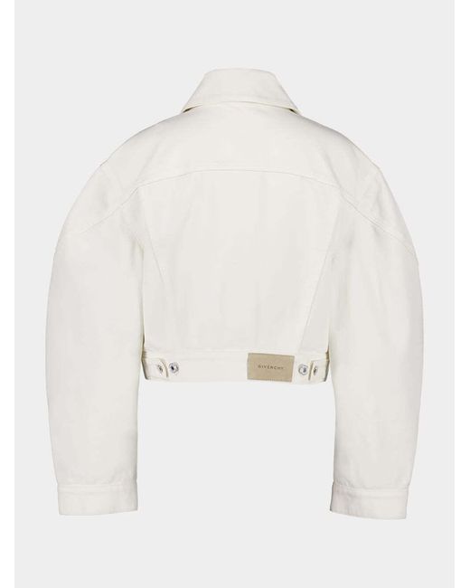 Givenchy White Cropped Denim Jacket