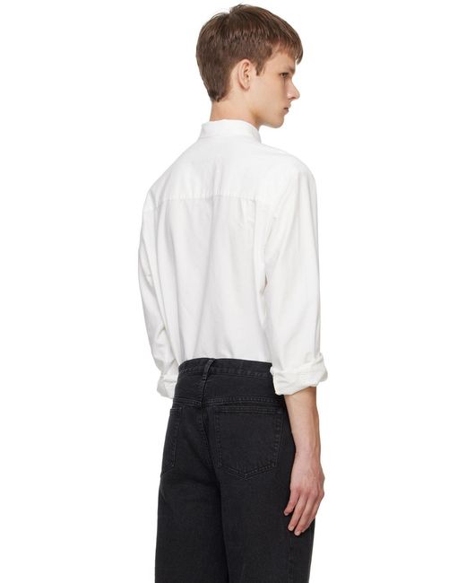 A.P.C. White Buttoned Long-Sleeved Shirt for men