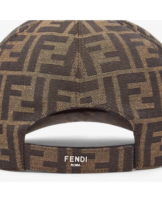 Fendi Brown Ff Jacquard Curved-Peak Baseball Cap for men