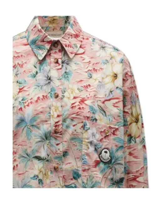 Moncler White X Palm Angels Tropical Printed Shirt