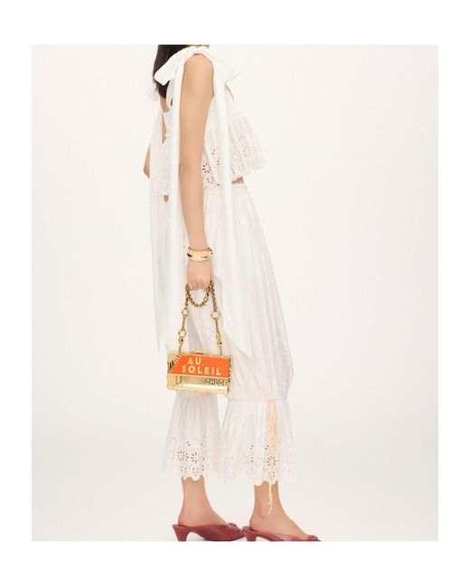 Chloé White Fluid Drawstring Pants