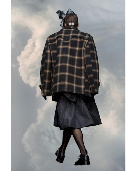 Maison Margiela Black Double-Breasted Pendleton Peacoat for men