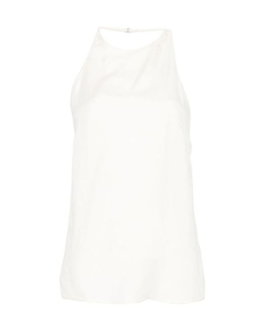 Alysi White Thin-Strapped Tank Top