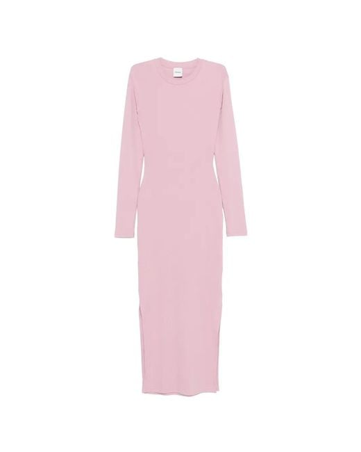 Nanushka Pink Long-Sleeve Cut-Out Midi Dress