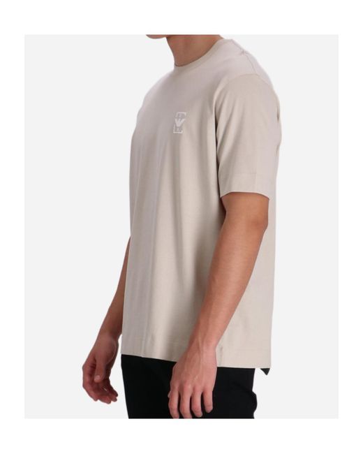 Emporio Armani White Logo-Print T-Shirt for men