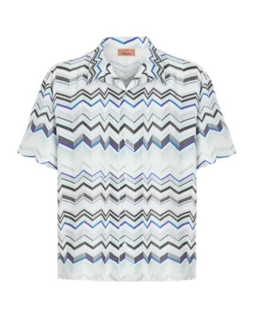 Missoni Gray Zigzag Pattern Shirt for men