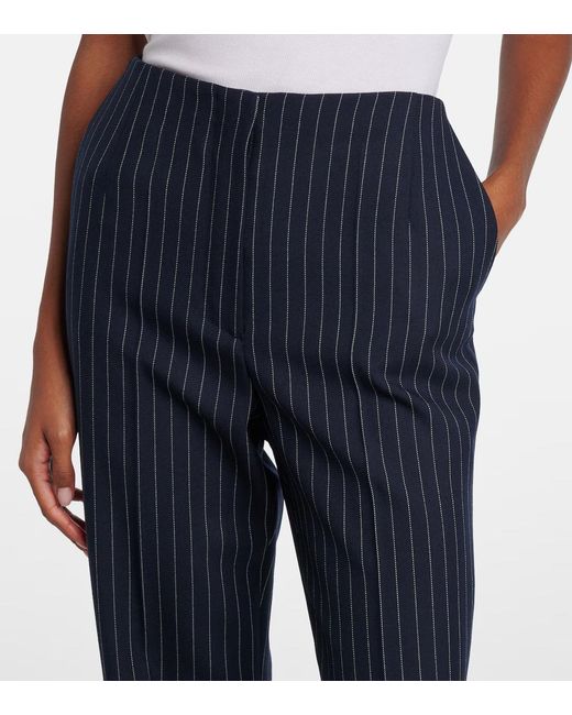 Mugler Blue Striped Casual Pants