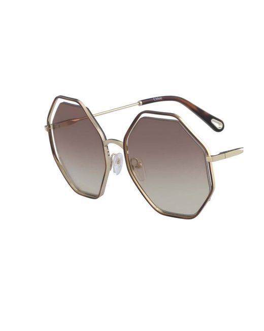 Chloé White Chloé Eyewear Poppy Octagonal Frame Sunglasses