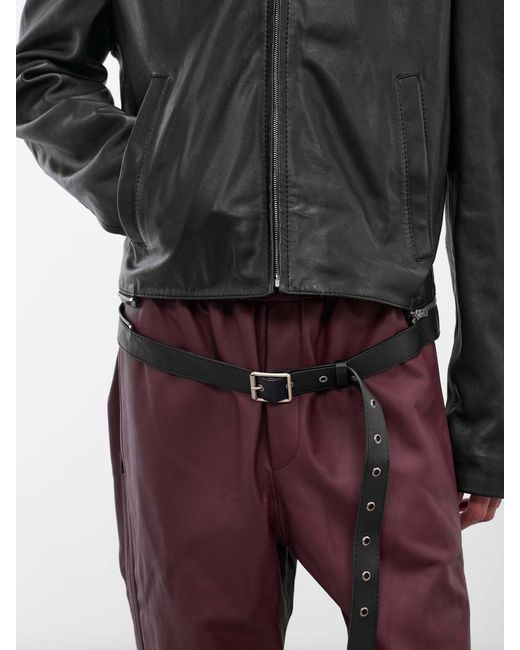 Acne Gray Long Sleeve Leather Jacket for men