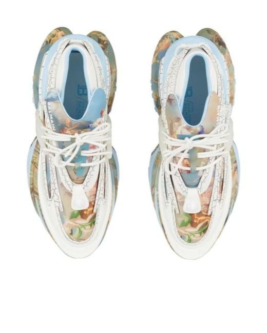 Balmain White Unicorn Trainers for men