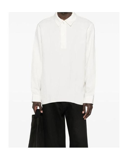 Studio Nicholson White Long-Sleeved Shirt for men
