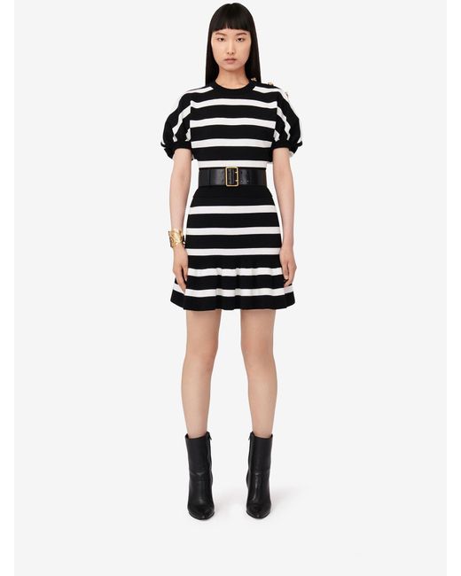 McQueen Black Striped Mini Skirt