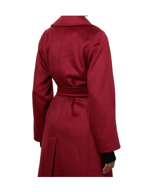 Max Mara Red Long Belted Coat