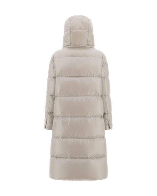 Herno Gray Padded Zip-Up Long Coat