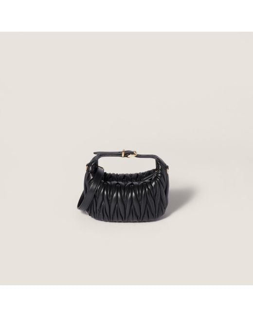 Miu Miu Black Pochette En Cuir Nappa Matelassé