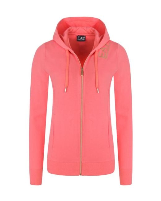 Emporio Armani Pink Logo Zipper Casual Jacket