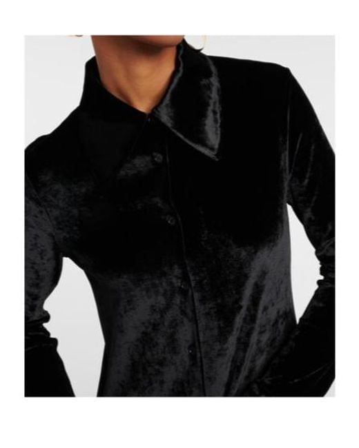 Jil Sander Black Velvet Shirt Dress