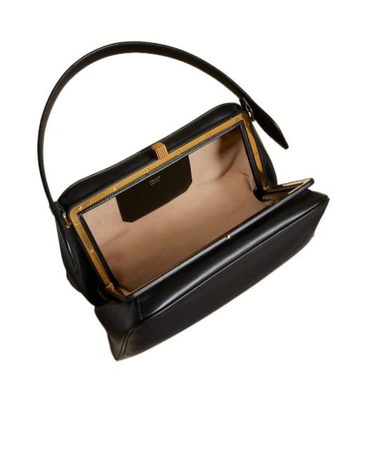 Khaite Black Cate Top Handle Bag